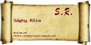 Sághy Róza névjegykártya